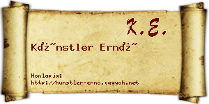 Künstler Ernő névjegykártya